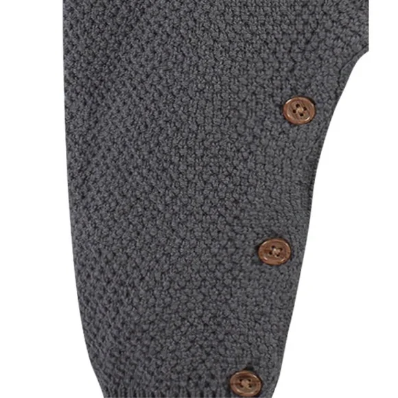 Gerber Baby Boys Charcoal gray sweater Knit Coverall, Cardigan, & Hat Set, 3-6M - Picture 7 of 15